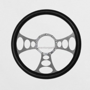 Car Steering Wheel in PVC Material with Aluminum Spoke