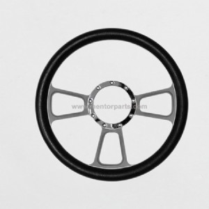 Car Steering Wheel with PVC Material with Aluminum Spoke