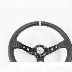 High Performance Carbon-Look Steering Wheel with Universal Fitment