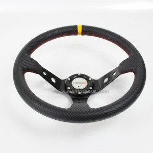 High Performance Carbon-Look Steering Wheel with Universal Fitment